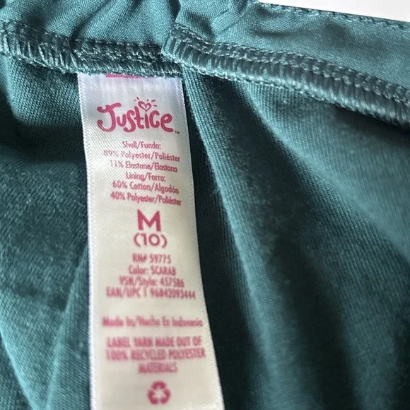 Justice Girl 2 Pc Set Teal Green Cargo Pants And Black BlouseSize M(10) NWT - Picture 11 of 11